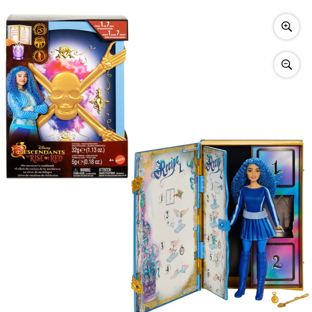 Disney Descendants:The Rise of Red The Sorcerers Cookbook w/Doll/Fizz/Sl…